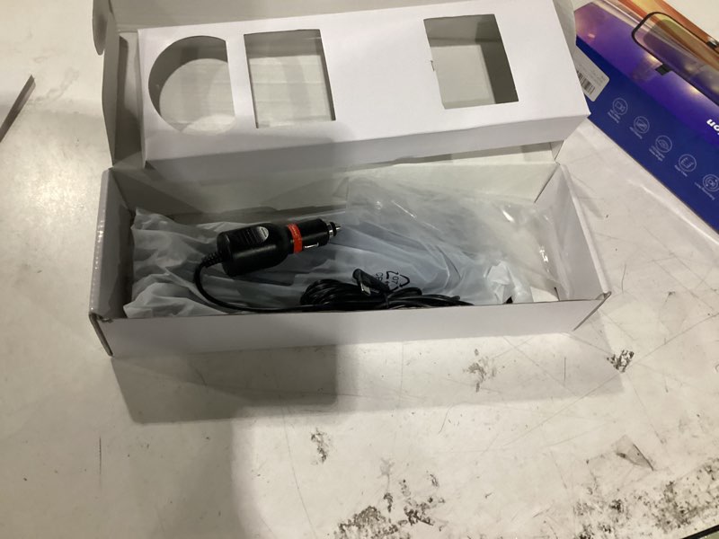 Condition photo showing As Is for rear view mirror dash camera for car security front and rear dash cam, dashcam 10’’ touch screen dual cameras car video recorder night vision g-sensor parking assistance 24h parking monitor