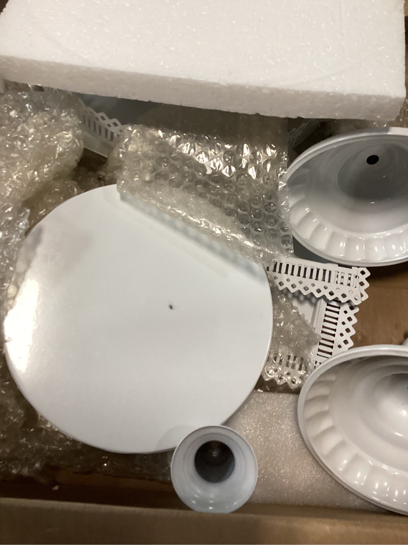 Condition photo showing As Is for Hedume 10-Set Cake Stands, Metal Cupcake Stand Set with Multiple Combination Styles, Dessert Plate Cake Serving Tray Candy Fruit Display Tower for Wedding, Birthday Party, Anniversary, Baby Shower