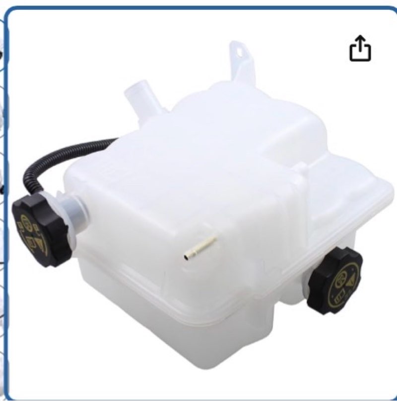 engine coolant reservoir recovery tank w/caps for chevy silverado 4500 5500 6500 hd 2019-2024 2500 3500 hd gmc sierra 3500 hd 2017-2020 6.6l engine