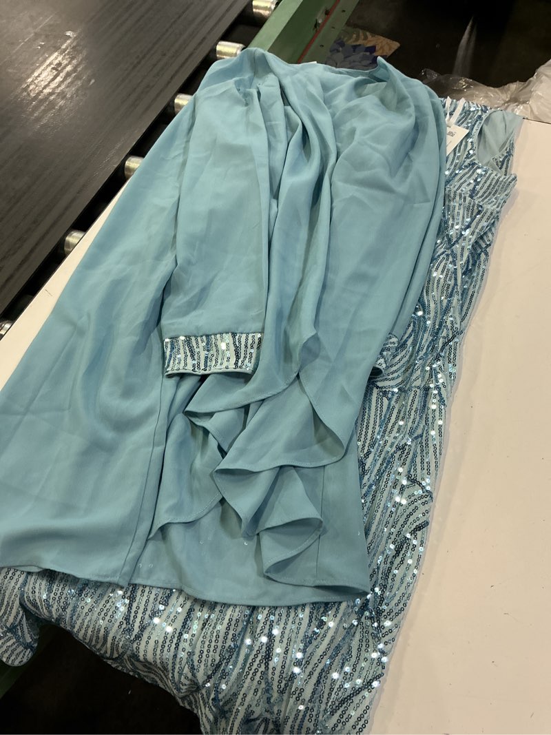 Condition photo showing Good Condition for mother of the bride dresses women cocktail dress 2 piece set for tea party 2025 aqua blue l