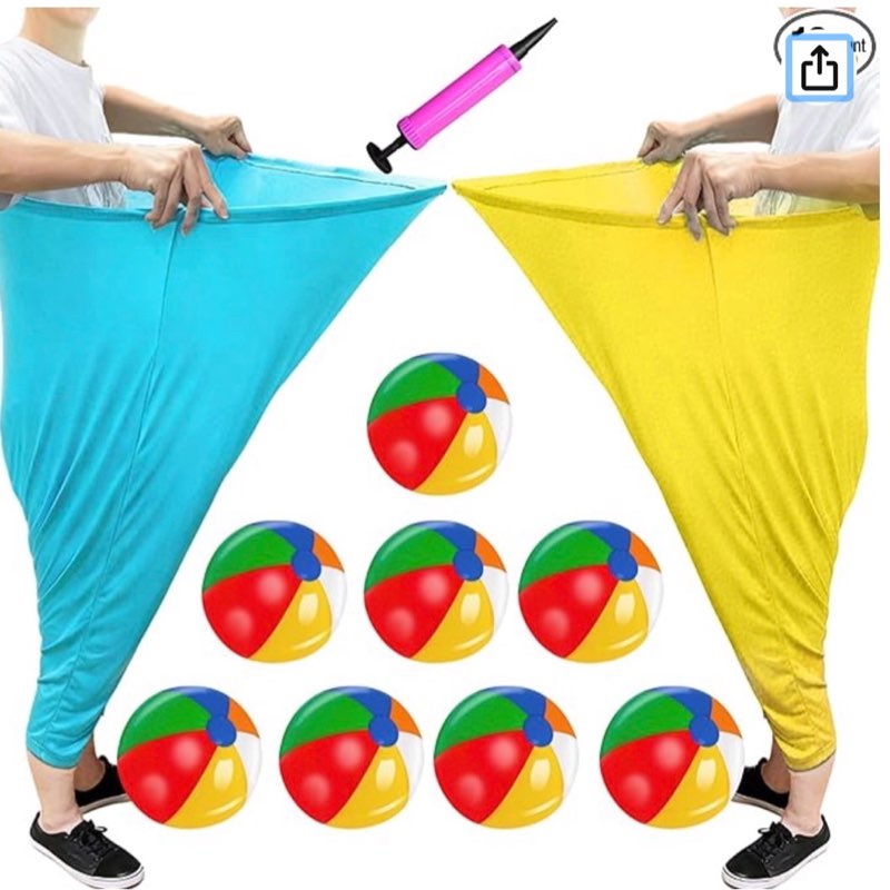 Granny Pants Yard Game, Outdoor Games for Adults, with 10 Inflatable Balls & 2 Air Pumps (Random Col