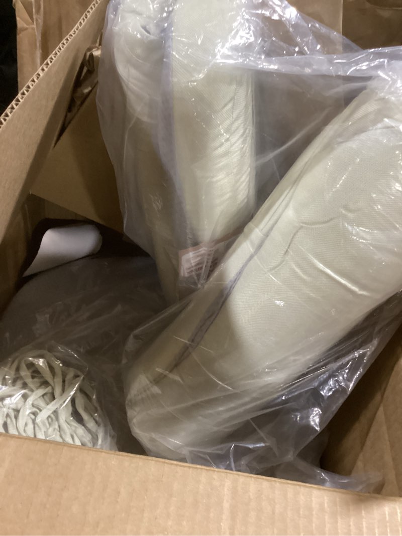 Condition photo showing Good Condition for D-Shaped Chair Cushions for Dining Chairs, 2" Thickened Kitchen Seat Cushion with Removable Cover Anti Slip Indoor Chair Cushions for Dining Room/Kitchen Room, 17.5"×16"×2", Set of 6, White 6 White