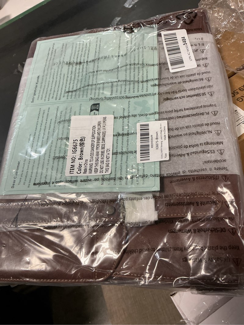 Condition photo showing New/Like New for IGOLUMON Messenger Bag for Men 15.6 inch Vintage Leather Waterproof Laptop Briefcase Large Computer Laptop Bag Leather Satchel Bag Retro Shoulder Bag for Office Business Travel College, Brown | Vintage Leather, Waterproof, Laptop Briefcase, Retro Messenger Bag, Office Business, Brown 15.6 inch Brown