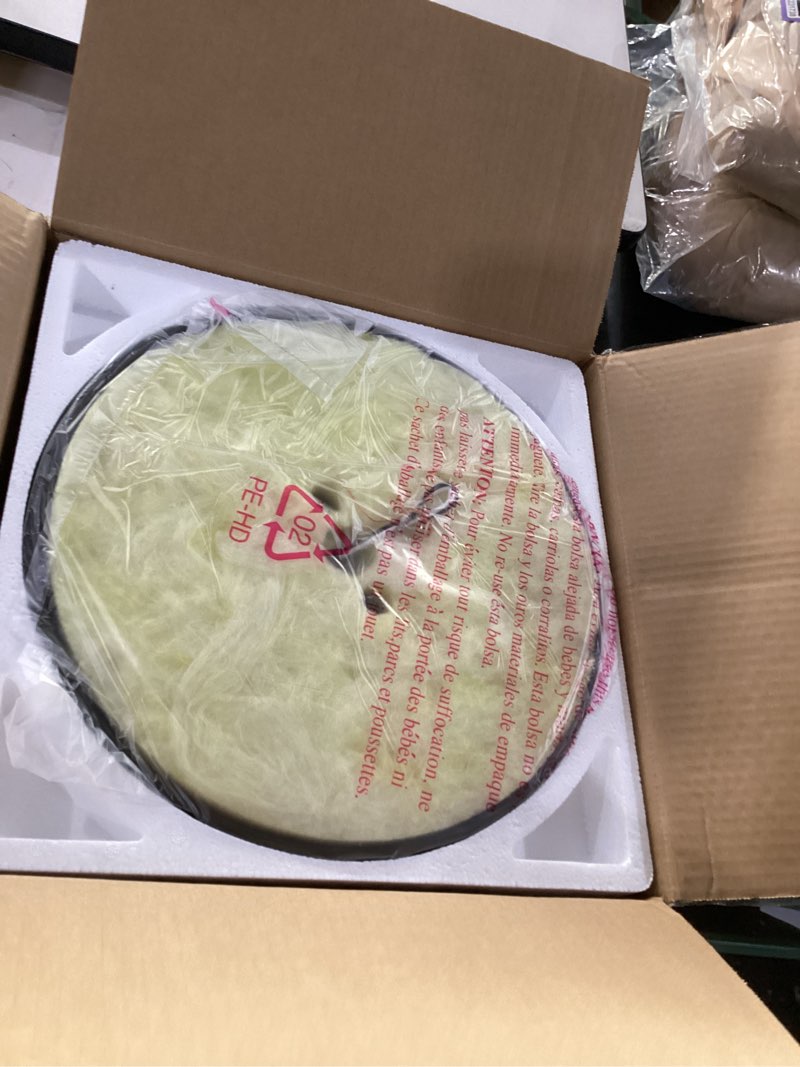 Condition photo showing Good Condition for prominence home madalyn 13" bronze flush mount clear seeded round glass ceiling light - 51543-01 bronze rounded seeded glass