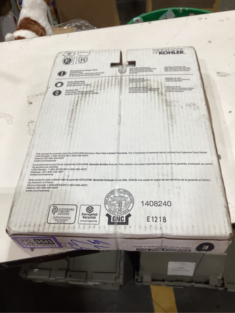 Condition photo showing New/Like New for kohler 4636-rl-0 cachet readylatch elongated toilet seat slow close, soft close toilet seat quiet lid, contoured grip-tight bumpers installation hardware, apartment essentials, white white elongated ready latch