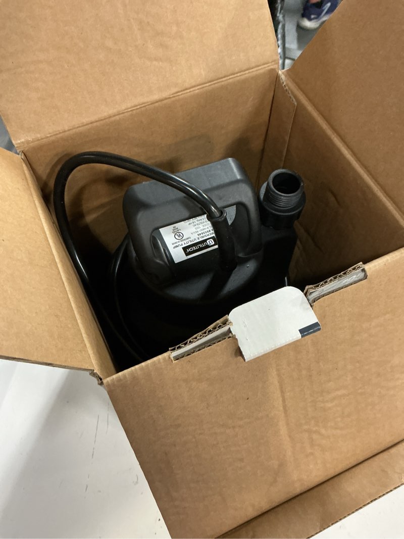 Condition photo showing As Is for utilitech 1/6-hp 115-volt 25-gpm thermoplastic submersible utility pump