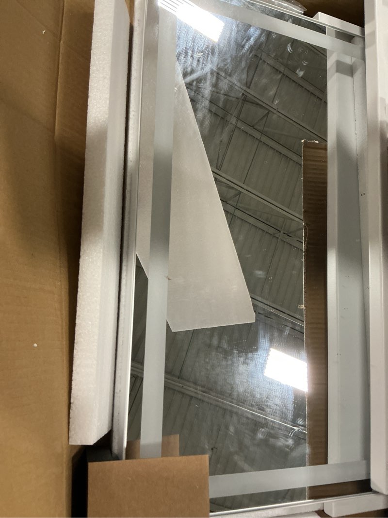 Condition photo showing Good Condition for Novlux Vanity Mirror with Lights, 24"x20" Hollywood Lighted Makeup Mirror for Tabletop & Bedroom 3 Color Lighting Modes Smart Touch Control 360° Rotation Detachable 24"L x 20"W