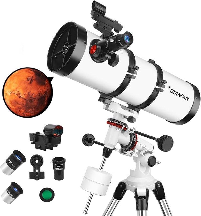 Telescope 150EQ Astronomical Professional Telescope for Adults High Powered, Reflector Manual Equato