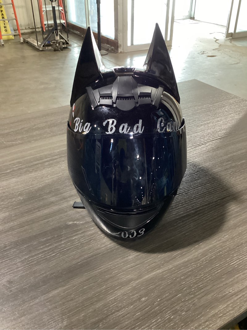 Condition photo showing As Is for hnj batman motorcycle full helmet adult helmet off-road dot