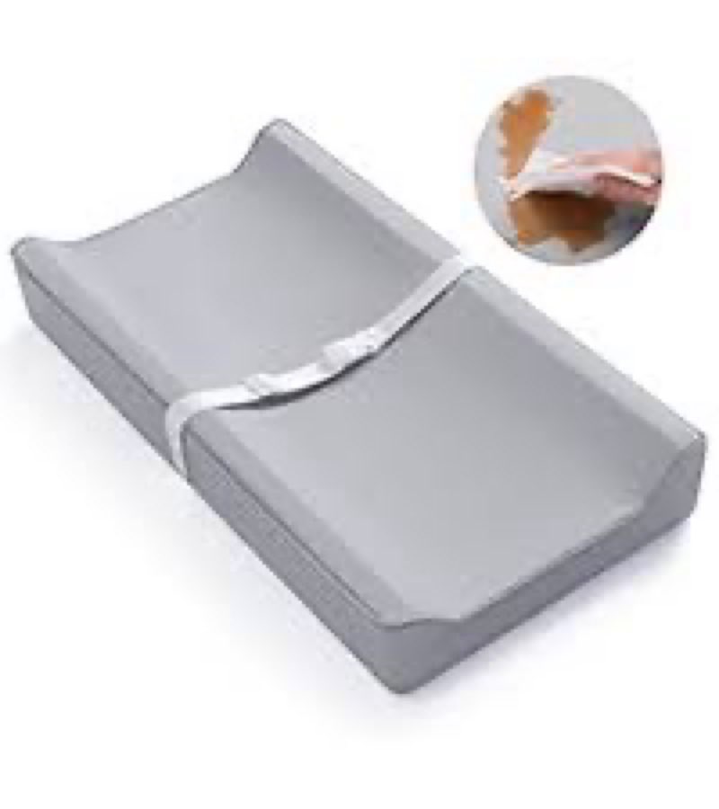 Blissful Diary Vegan Leather Baby Changing Pad with Waterproof & Wipe-Clean PU Cover, Standard Size 
