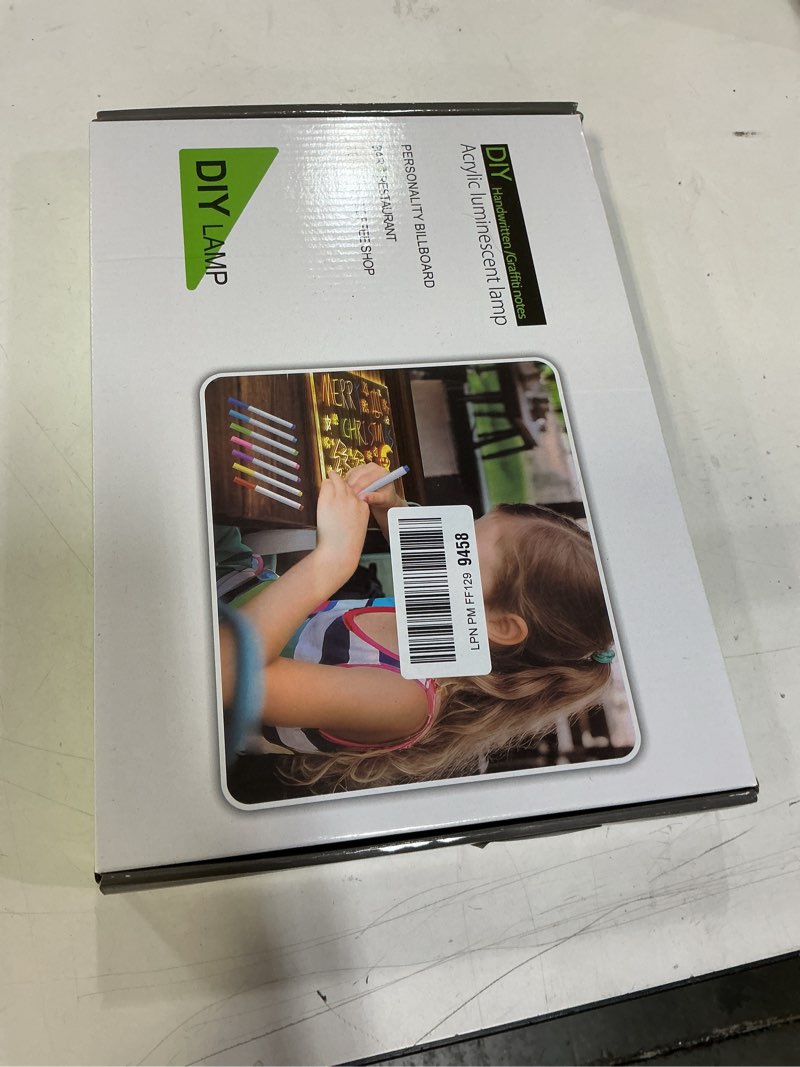 Condition photo showing New/Like New for LED Note Board with Colors, 13.8"X10" 4 Modes & 7 Colors Rewritable LED Acrylic Drawing Board, Holiday Trend Gift, for Children Aged 12 and Above, Schools, Home Offices