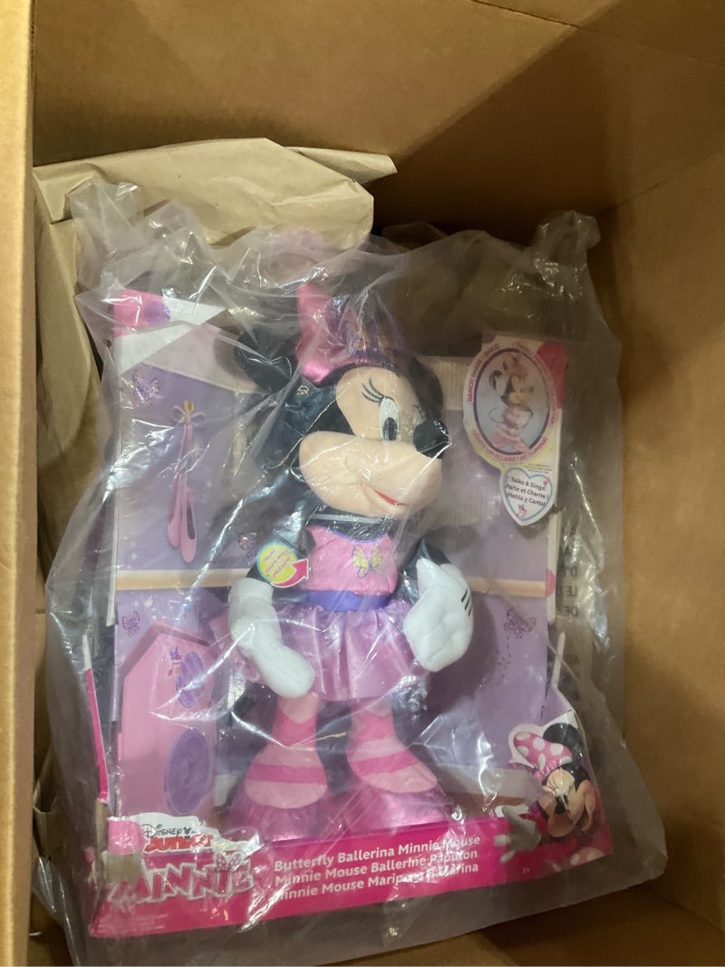 Condition photo showing Good Condition for just play minnie disney junior mouse sing and dance butterfly ballerina lights and sounds plush, sings just like a butterfly, kids toys for ages 3 up