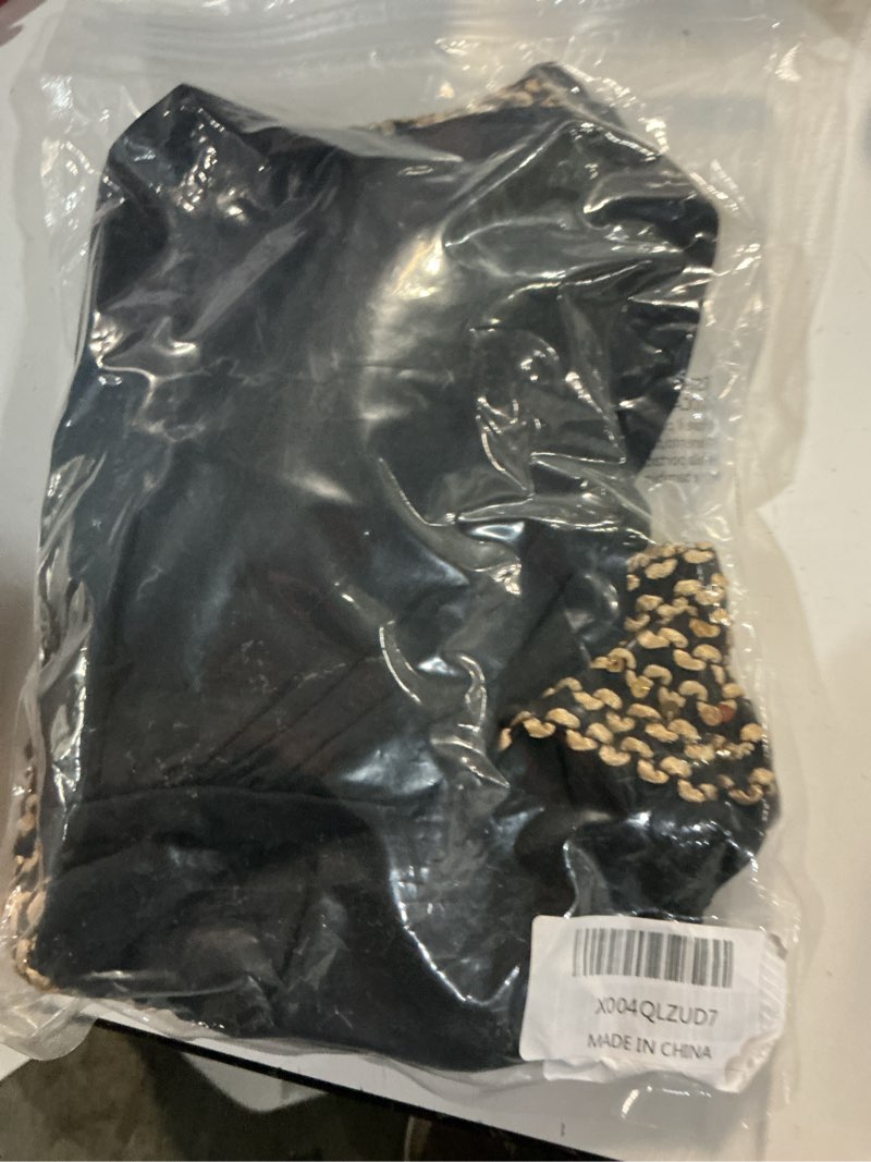 Condition photo showing New/Like New for zaful women's bandeau tankini swimsuit asymmetrical slit bowknot string high cut fairyland cheeky bathing suit 2-black large