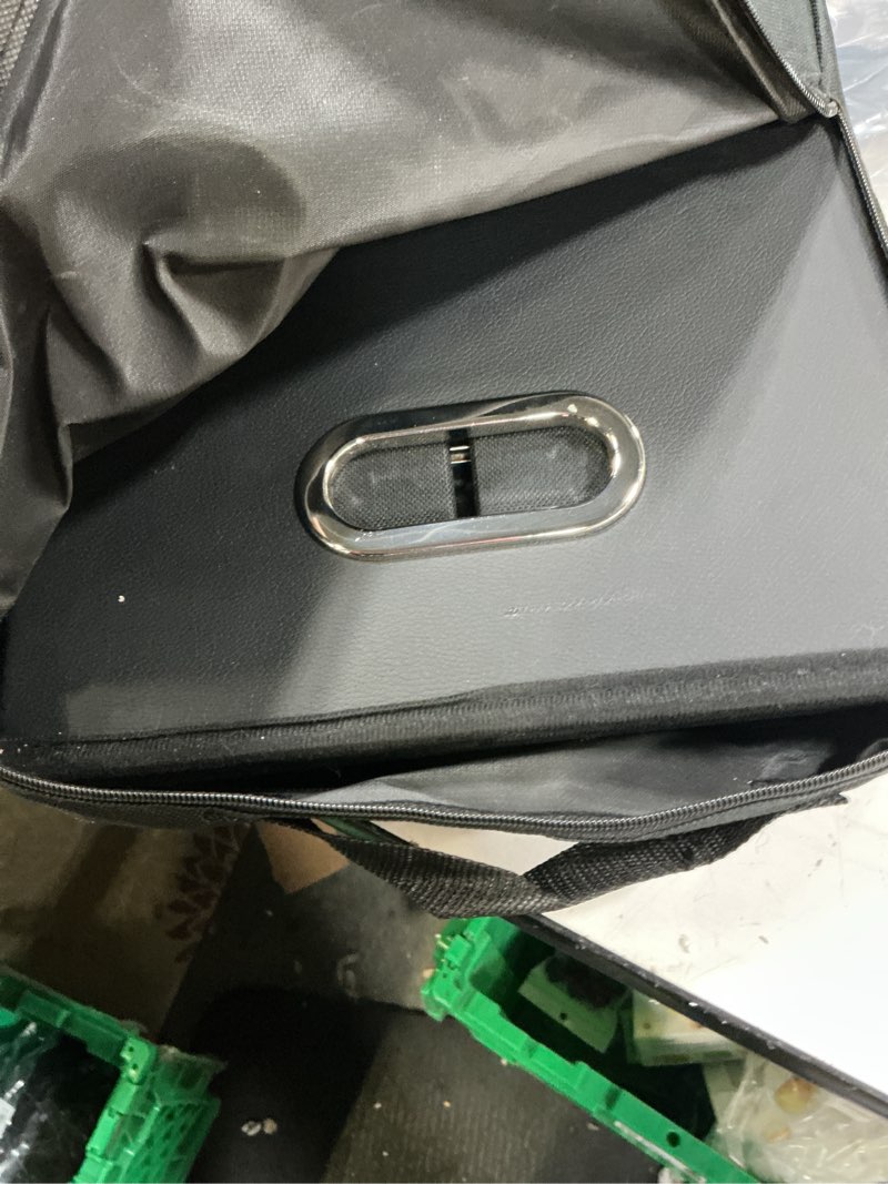 Condition photo showing As Is for Upgrade XL Portable Toilet for Adults, Extra Large Portable Travel Floding Toilet, Camping Tall Toilets with Lid for Adults and Kids Compact Potty for Car,Hiking,Beach and Camping Black pocket