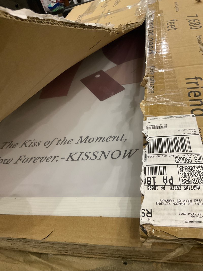 Condition photo showing New/Like New for 24x36 Poster Frame 2 Pack, Textured White Solid Wood Picture Frame, Wall Hanging 2-Pack White 24x36