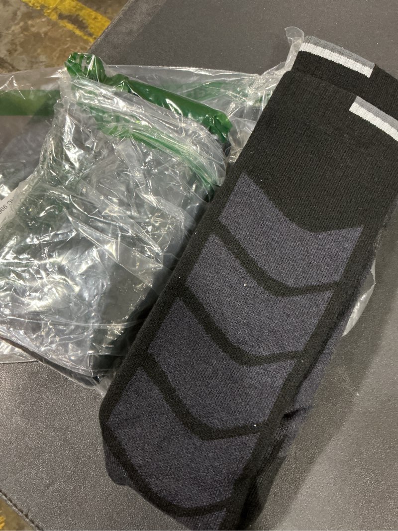 Condition photo showing As Is for Alpaca Wool Ski Socks 2Pair Knee High Thermal Warm Winter Thick Cushion Compression Snow Snowboarding Hunting Outdoor 2 Pairs Black Large