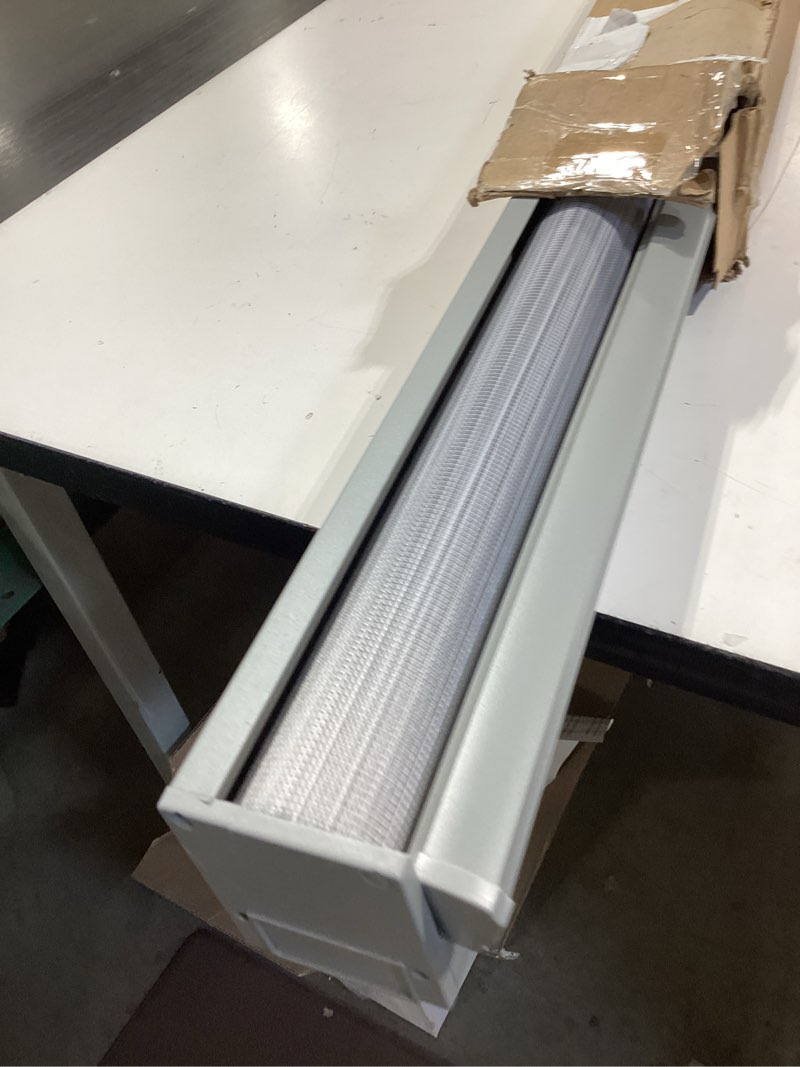 Condition photo showing Good Condition for similar to zebra roller shades, cordless zebra blinds for window, dual layer roller window blinds for indoor, light control light filtering for day and night, 21''w x 64''h, white white 21\"w x 64\"h