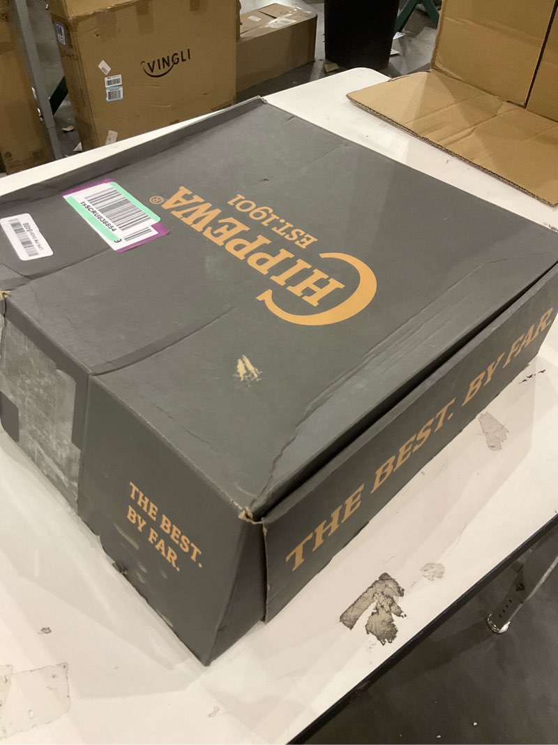 Condition photo showing As Is for Chippewa 8" Steel Toe Logger Boots - Slip-Resistant Logging Boots - Lace-Up Heavy-Duty Work Footwear