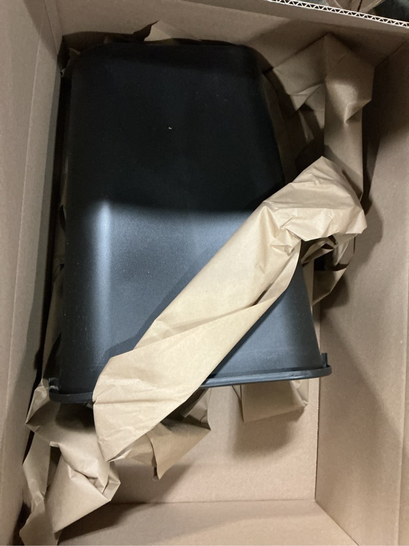 Condition photo showing Good Condition for rubbermaid commercial wastebasket trash container, 41qt/10.25 gal, plastic, black, stackable trash can for bedroom/bathroom/office, fits under desk/sink/cabinet 10.25 gallons black 1