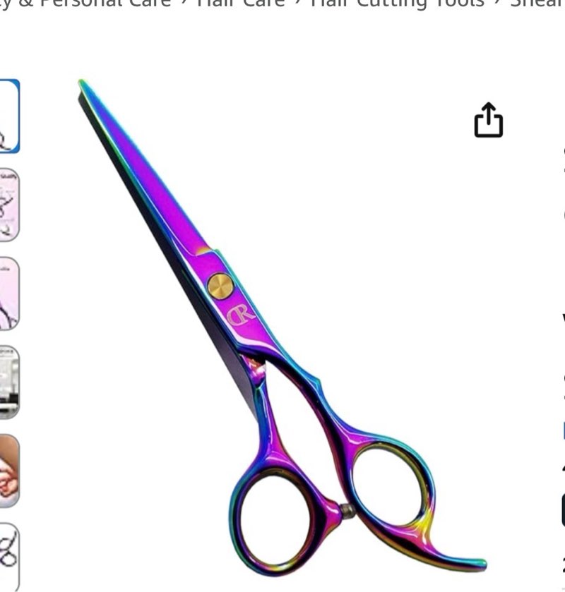 Professional Hair Cutting Shears,6 Inch Barber hair Cutting Scissors Sharp Blades Hairdresser Haircut For Women/Men/kids 420c Stainless Steel (Rainbow)