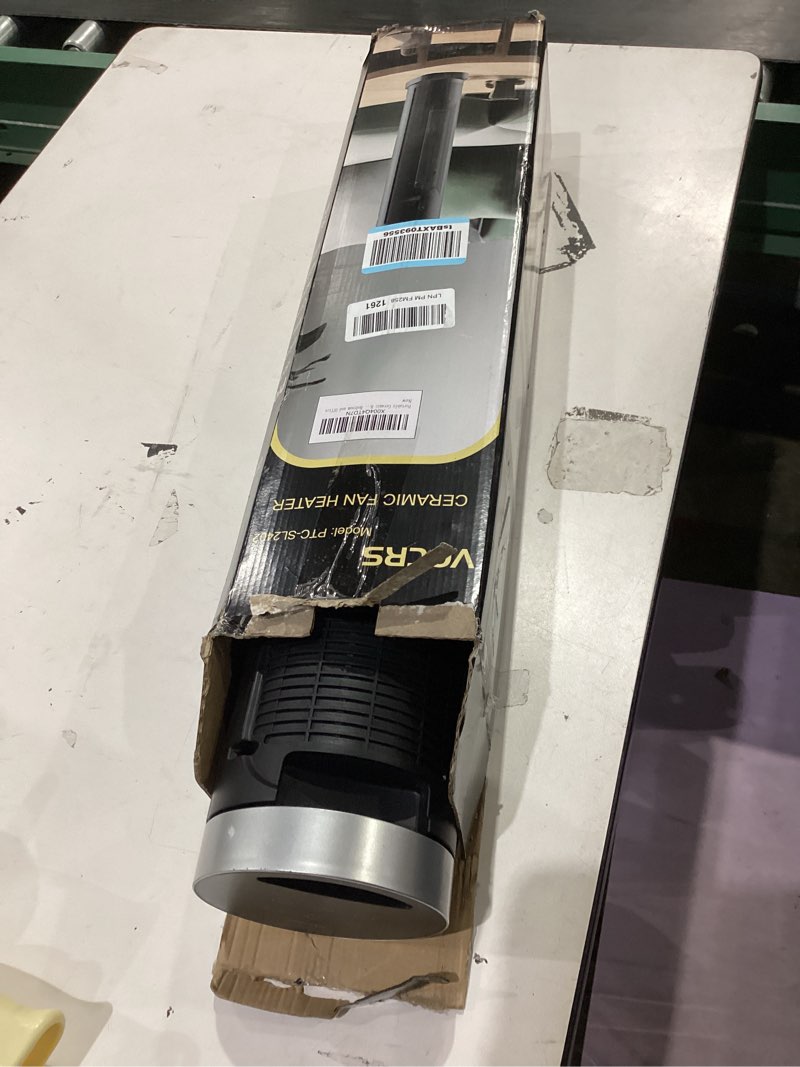 Condition photo showing As Is for Space Heater for Indoor Use with Remote - 70° Oscillating Tower Electric Heater, 24 Inchs, 12H Timer, 1500W Quiet PTC Ceramic Heating with Thermostat, Fast Safety Heat for Office, Home, Bedroom