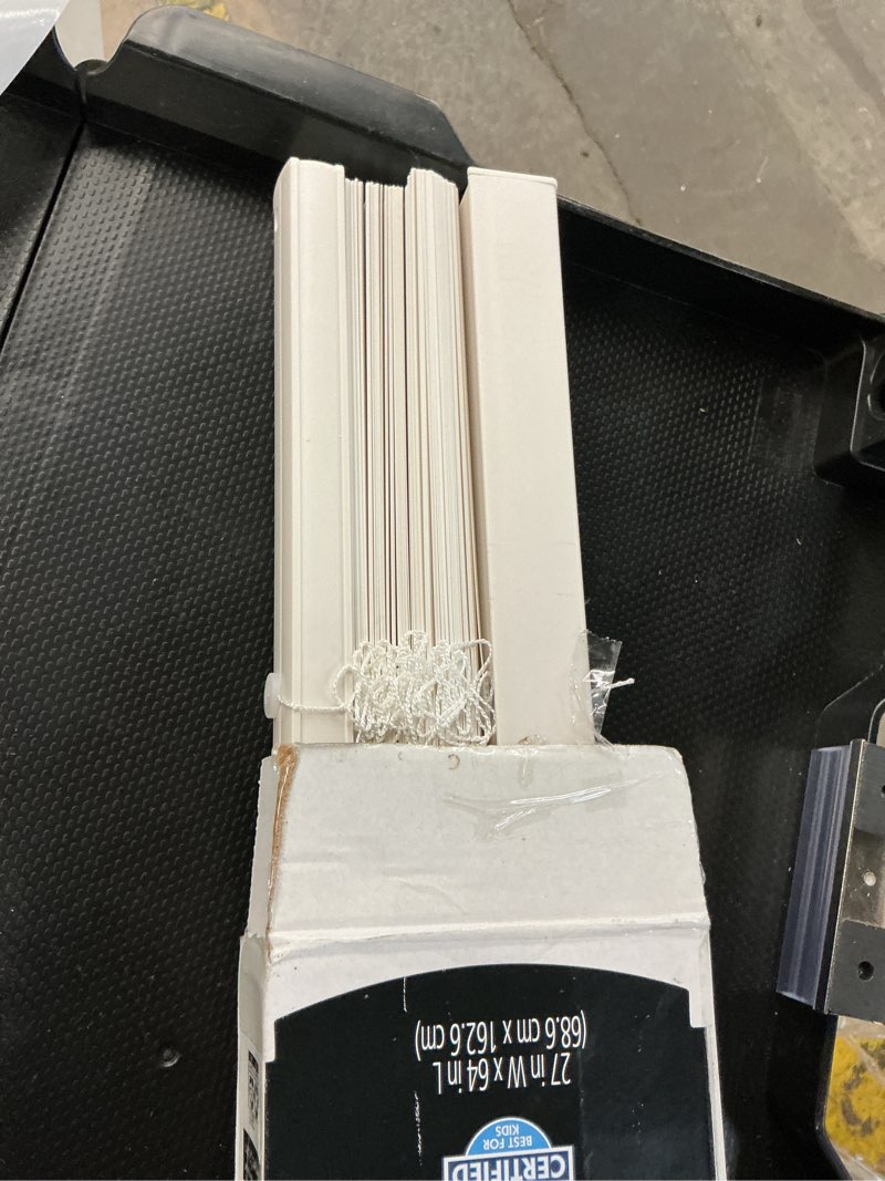 Condition photo showing Good Condition for mainstays cordless 1" vinyl light filtering blinds, white, 27" width x 64" length
