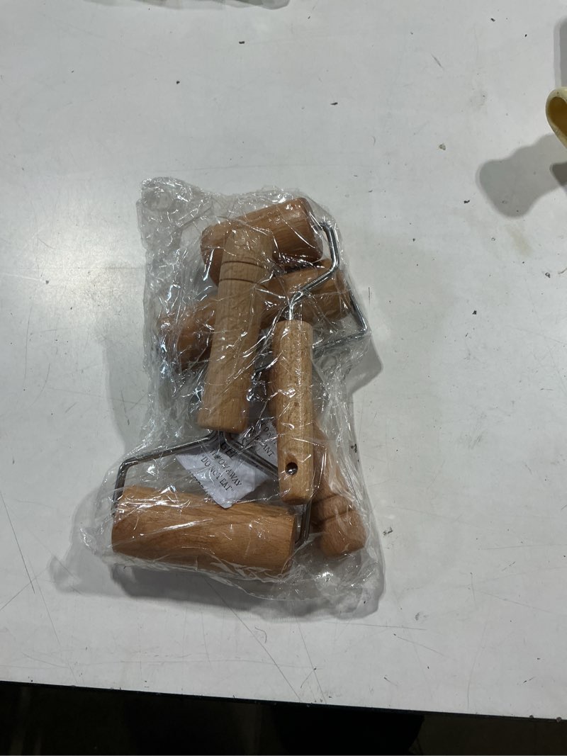 Condition photo showing Good Condition for avla 4 pack wood pastry pizza roller, non stick wooden rolling pin for home, professional dough roller tool set for baking, cooking, multifunction craft clay roller, easy to handle