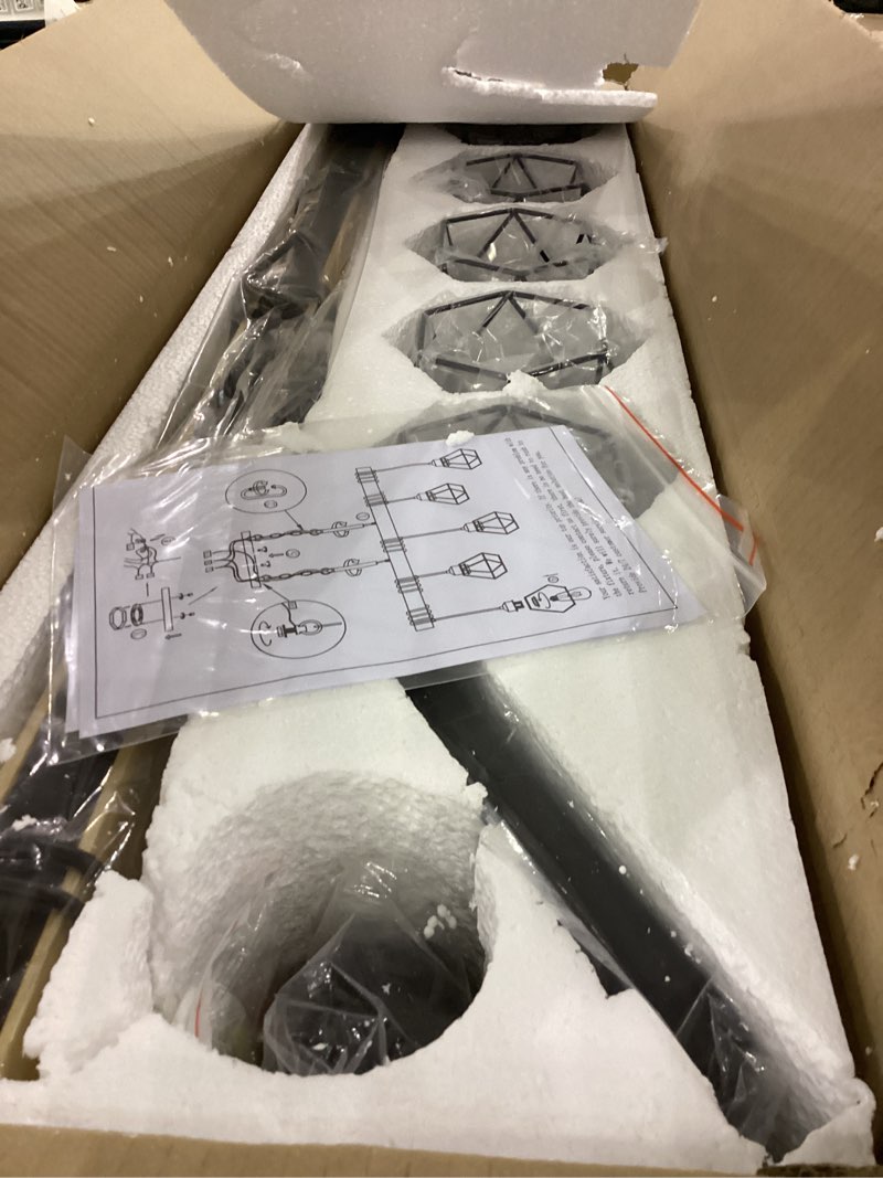 5-Light Kitchen Island Lighting,Modern Chandelier Over Table, Dining Room Light Fixture Hanging for 