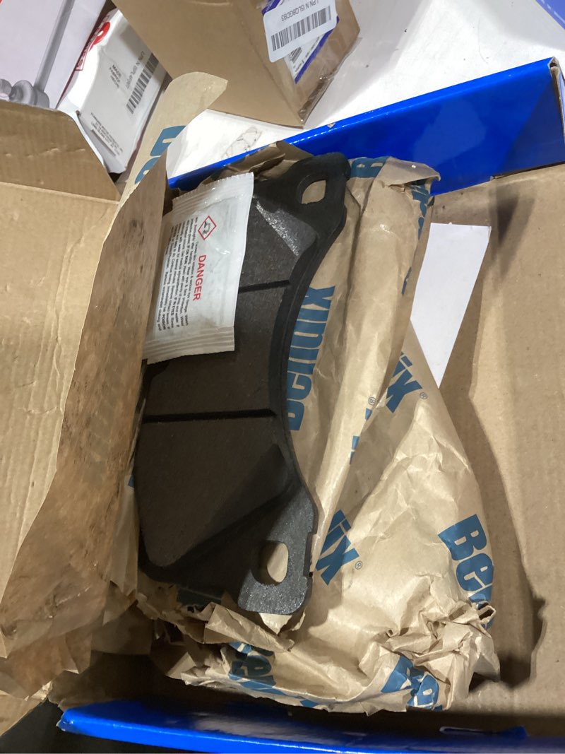 Condition photo showing As Is for bendix priority1 cfm1577 semi-metallic front brake pads for select audi rs e-tron gt (22-24), porsche cayenne (13-15, 17-18), macan (16-18, 21-24), panamera (11-13, 18-20, 22-24), taycan 24