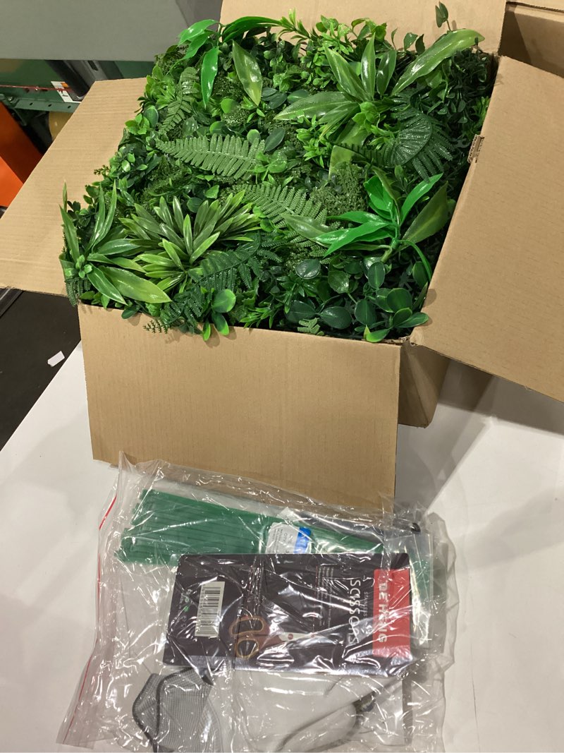 Faux Greenery Grass Wall Panels for Backdrop - 6 Pack Artificial Leaf Wall Panels Realistic Thick Fa