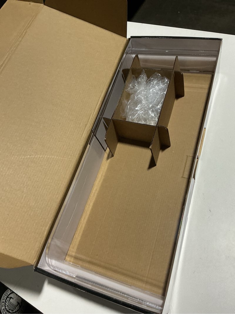 Condition photo showing Good Condition for abovetek acrylic monitor stand, premium large monitor riser 20 inch, crystal clear acrylic computer stand laptop desk stand for home office printer tv screen keyboard storage