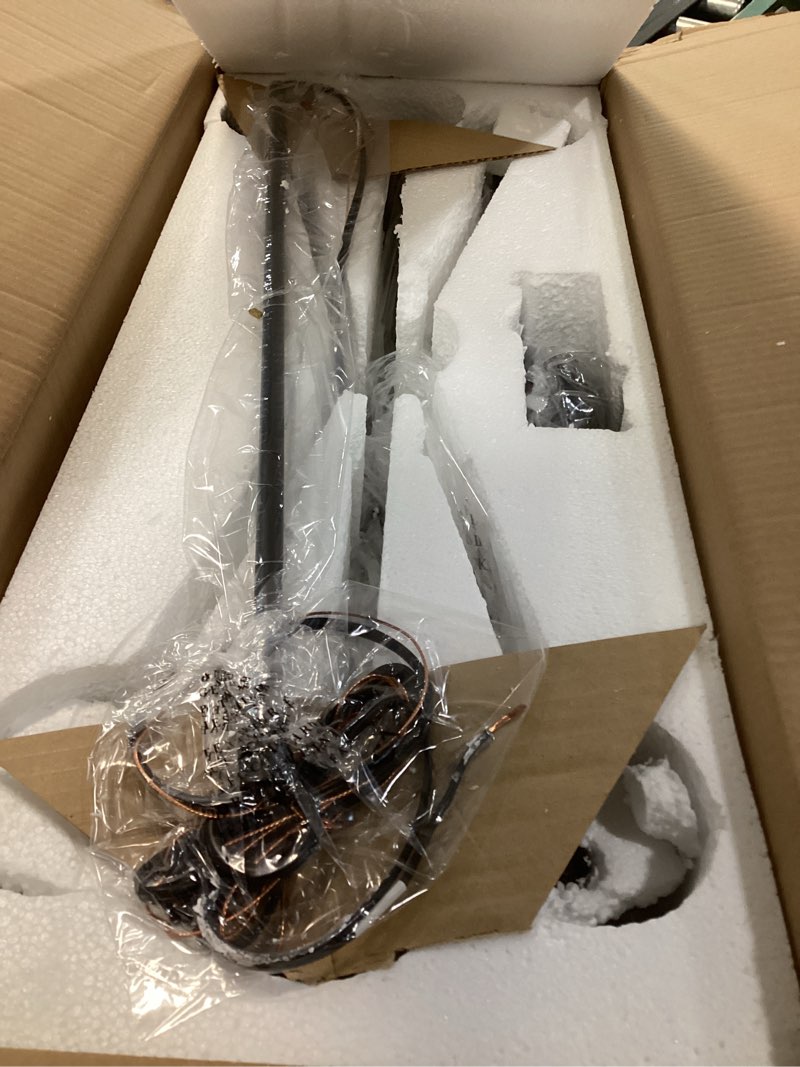 Condition photo showing Good Condition for Canarm Betty ICH691B06BK 6-Light Chain Chandelier - Black Finish, 60W Type C, 26" W x 18.5" - 26" H, Classic Elegance for Dining Rooms, Foyer