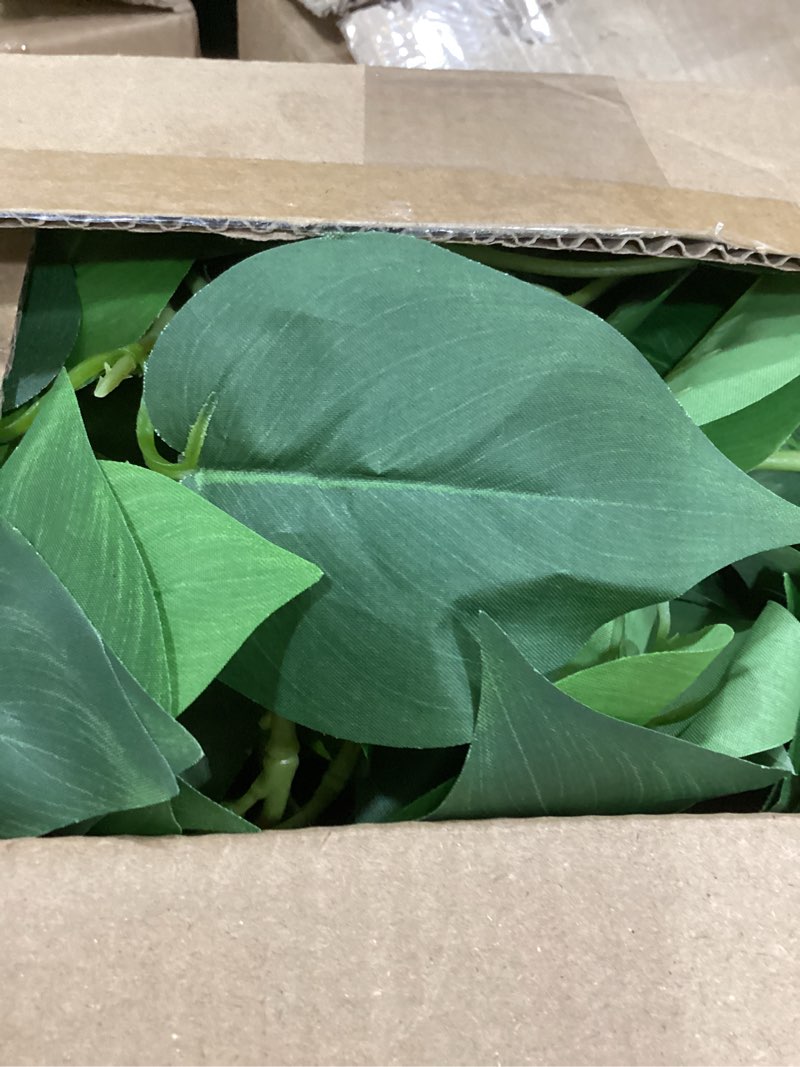 Condition photo showing New/Like New for alyptus fake pothos hanging plants – 33" set of 2 faux ivy vines with pots realistic silk devil’s ivy for indoor décor low maintenance artificial house plants for home bathroom or office - green green pothos