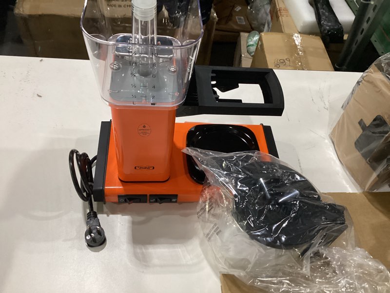 Condition photo showing As Is for technivorm moccamaster moccamaster 53947 kbgv 10-cup coffee maker orange, 40 ounce, 1.25l 10-cup orange, not tested, incomplete