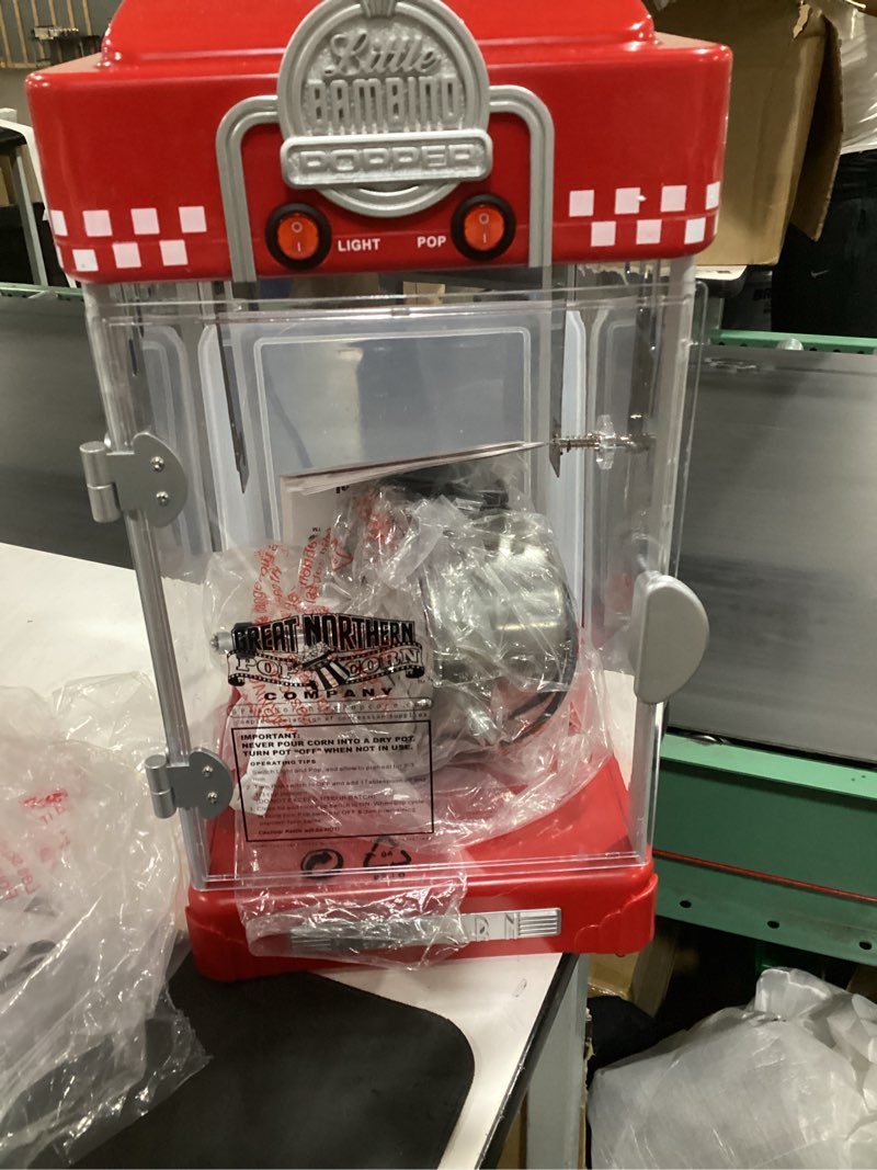 Condition photo showing Good Condition for great northern popcorn company 83-dt5621 northern company red gnp little bambino 2-1/2 ounce retro style popcorn popper machine, 2.5 ounce