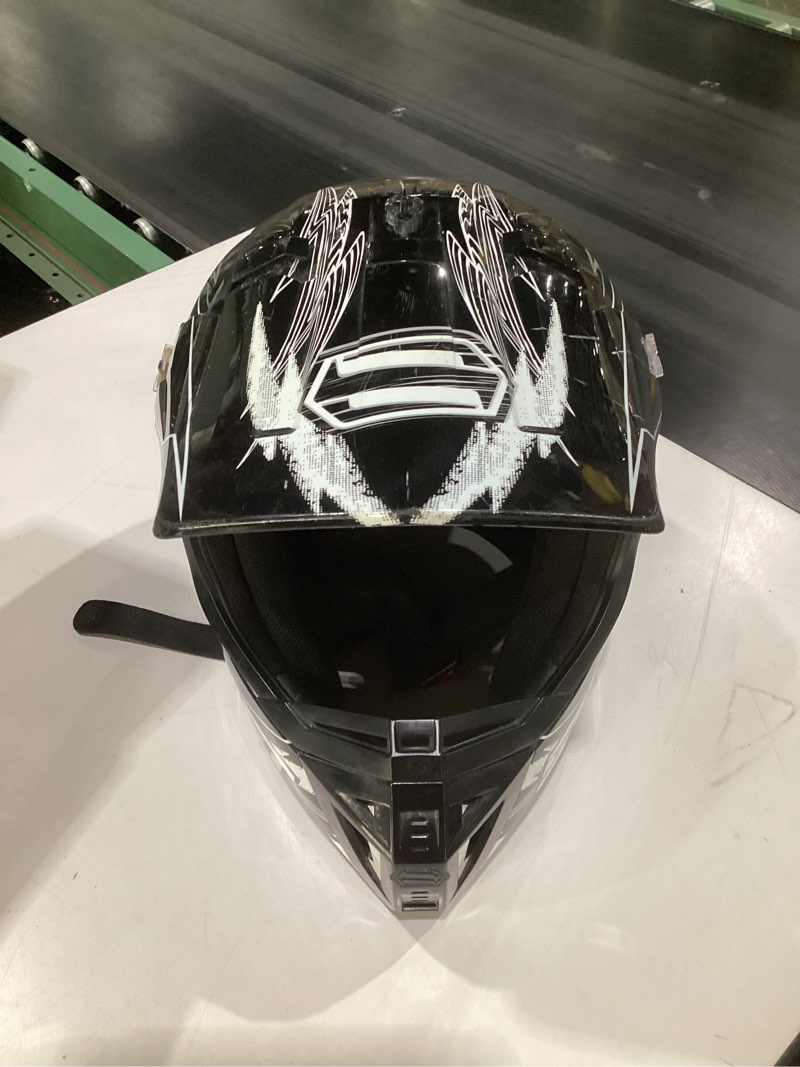 Condition photo showing As Is for (black and white, similar to stock photos, used)scorpian exo prime series helmet