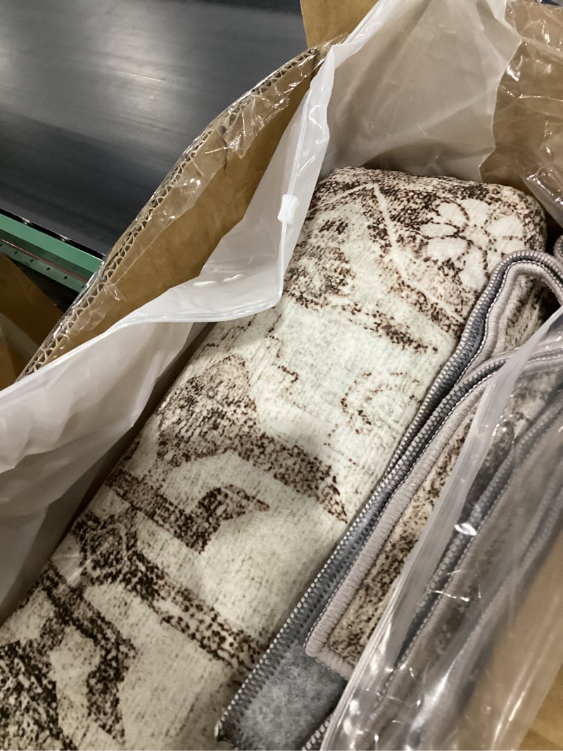 Condition photo showing New/Like New for Rugland 8x10 Area Rugs - Stain Resistant Washable Rug, Anti Slip Backing Rugs for Living Room, Vintage Tribal Area Rugs (TPR07-Ivory, 8'x10') Tpr07-ivory 8' x 10' (Rectangular)