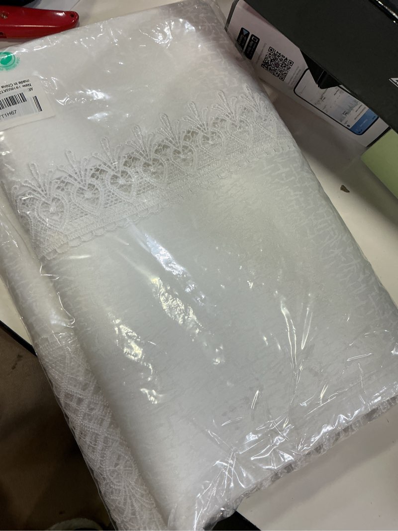 Condition photo showing New/Like New for artable lace table cloths rectangle fall antique flower decor macrame tablecloth for outdoor farmhouse rustic kitchen party birthday picnic (white-2, 60 x 120 inch) white-2 120" x 60" (rectangular)
