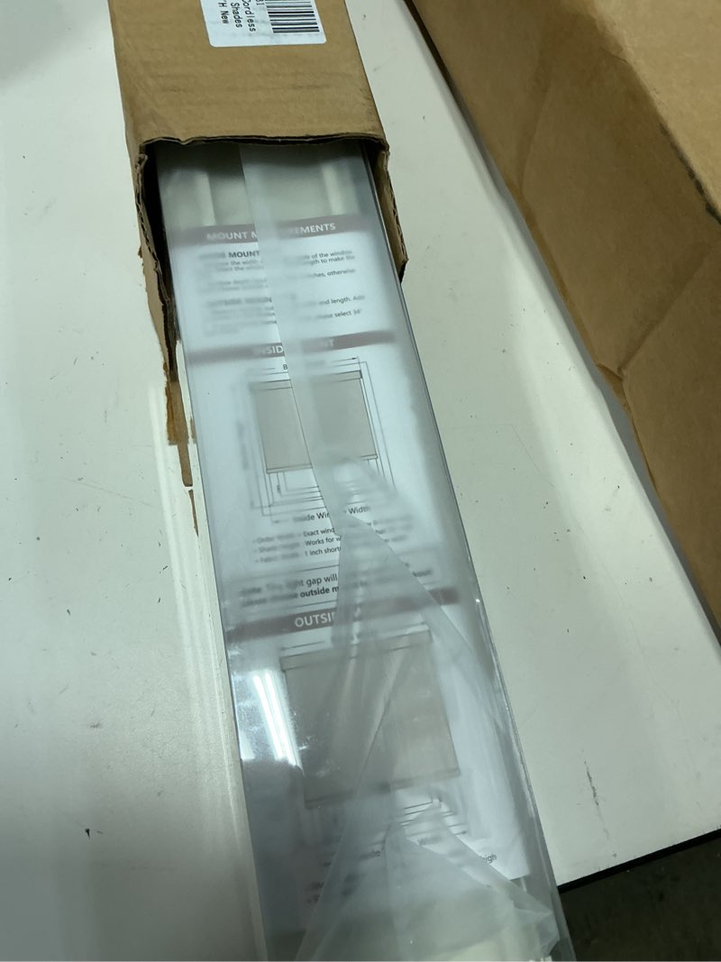 Condition photo showing Good Condition for sunoff cordless blackout roller shades blinds for windows free-stop,pull down room darkening with valance,thermal insulated woven fabric window door blinds for home,office,beige 30" w x 72" l 30"w x 72"h beige