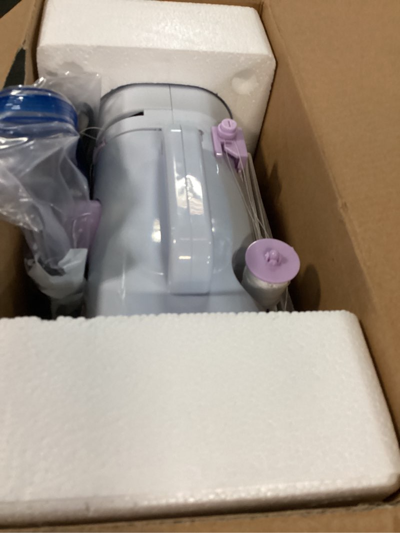 Condition photo showing As Is for sewing machine with foot pedal for beginners,mini sewing machine, forwards and reverse sewing, manual in 5 languages, 12 stitches megle fhsm-505 12 stiches + foot pedal