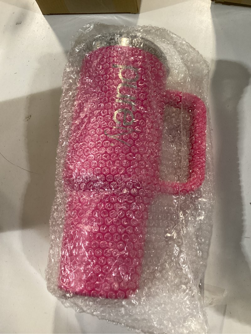 Condition photo showing Good Condition for PURELY 40 oz Ceramic Lined Insulated Tumbler with Handle, Leak Resistant 2-way Lid and Straw, Cerami (Pink)