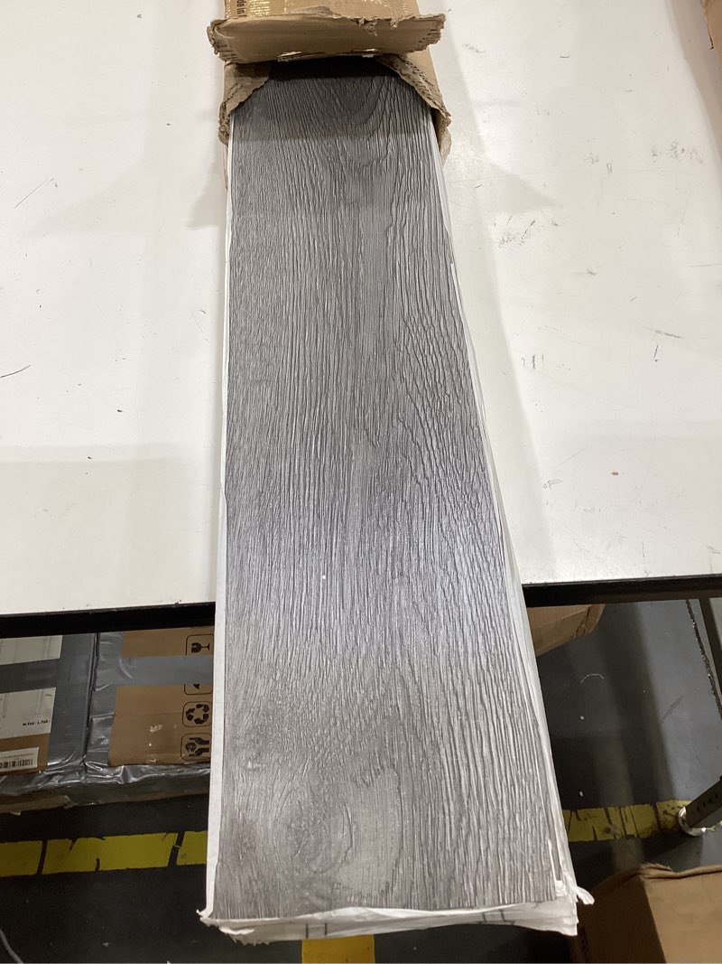 Condition photo showing Good Condition for art3d peel and stick floor tile vinyl wood plank 36-pack 54 sq.ft, deep gray, rigid surface hard core easy diy self-adhesive flooring 36 x 6 x 0.1 inches deep grey 36
