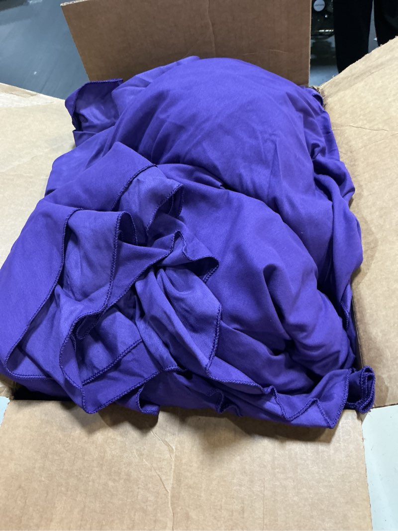Condition photo showing As Is for 8 pack purple round tablecloth 108 inch round table cloth, wrinkle resistant and washable tablecloth polyester fabric table cloth round cover for dining wedding banquet party purple 108 inch round