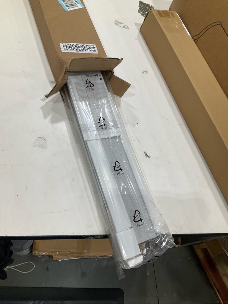 Condition photo showing Good Condition for lazblinds cordless cellular shades, no tools no drill blackout honeycomb shades pleated blinds for windows, 20" w x 64" h, silver white blackout-silver white 20'' w x 64'' h