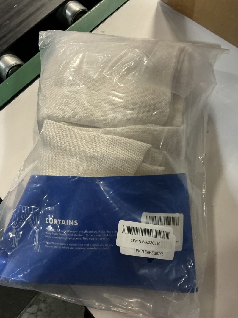 Condition photo showing Good Condition for miulee natural white short linen curtains 45 inch length 2 panels for kitchen bedroom bathroom, soft thick linen textured basement window drapes semi sheer light filtering back tab rod pocket 52"w x 45"l (pack of 2) natural linen white