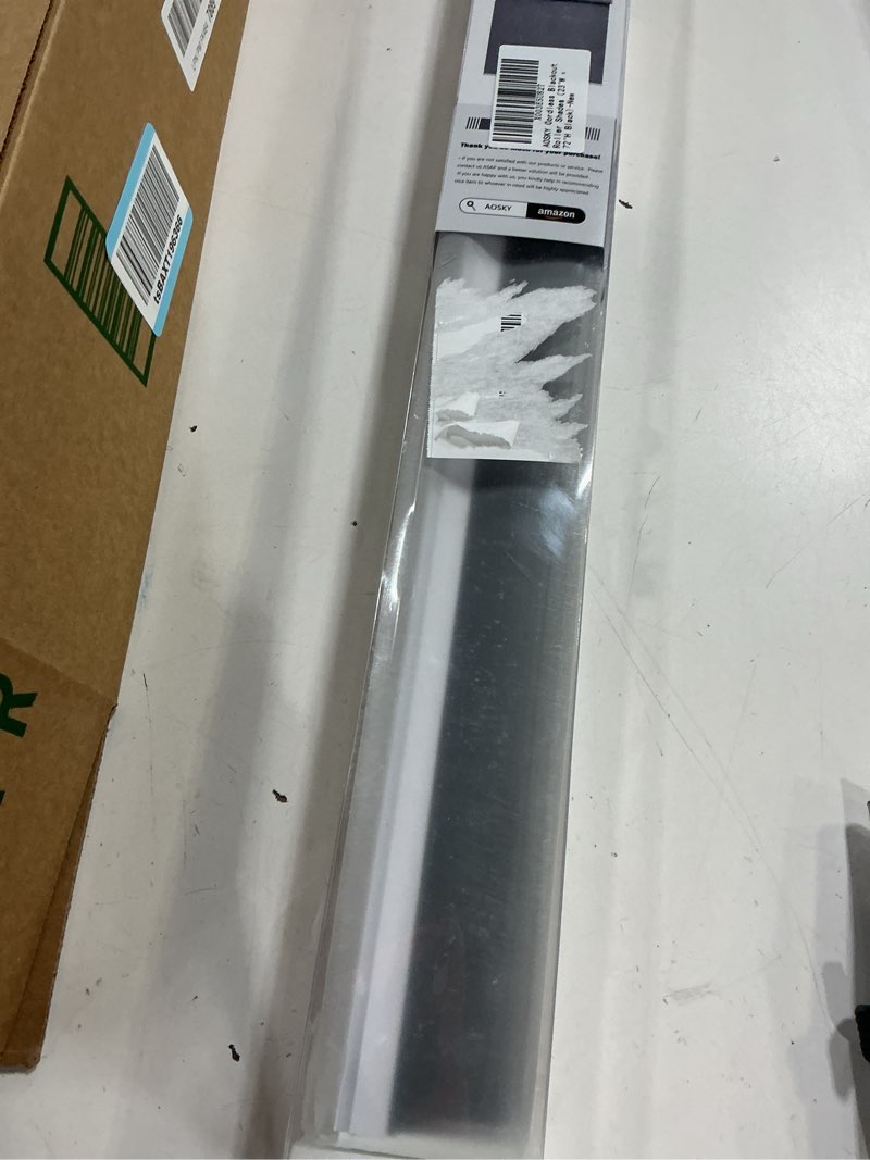 Condition photo showing New/Like New for AOSKY Cordless Roller Shades Blackout Blinds for Windows Room Darkening Rolled Up Shades with Spring System, UV Protection Window Shades Door Blinds for Home and Office (23" W x 72" H, Black) 23"W x 72"H Black