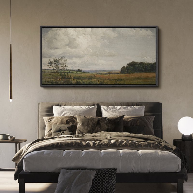 Rustic Countryside \"Landscape Clouds Classic French Country Farmhouse Bedroom Extra Large Wall Decor 30”x60”