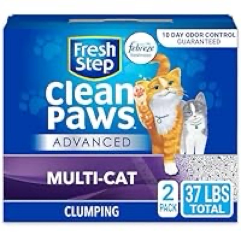 fresh step clean paws advanced multi-cat clumping cat litter 37-lbs