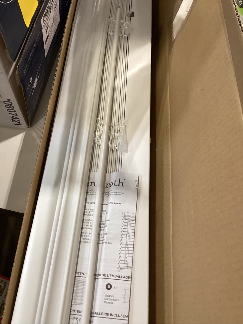 Condition photo showing Good Condition for allen + roth trim at home 2-in slat width 31-in x 64-in cordless white faux wood room darkening full-view standard horizontal blinds