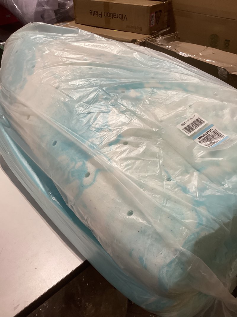 Condition photo showing As Is for DUMOS Memory Foam Mattress Topper Full, 3 Inch Thick Gel Infused Bed Toppers for Full Size Bed, Cooling Soft Mattress Pads for Sleeper Sofa, RV, Camper, CertiPUR-US Certified, Blue Full 3 Inches